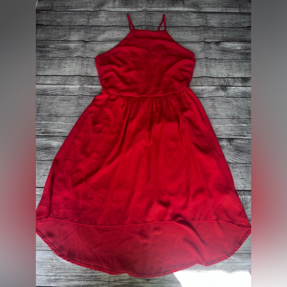 Salmon color high low dress